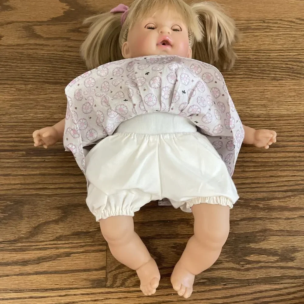 Nines d'Onil Alex Doll Missing Baby NWT 16” Soft Body Blue Sleepy Eye Pigtails